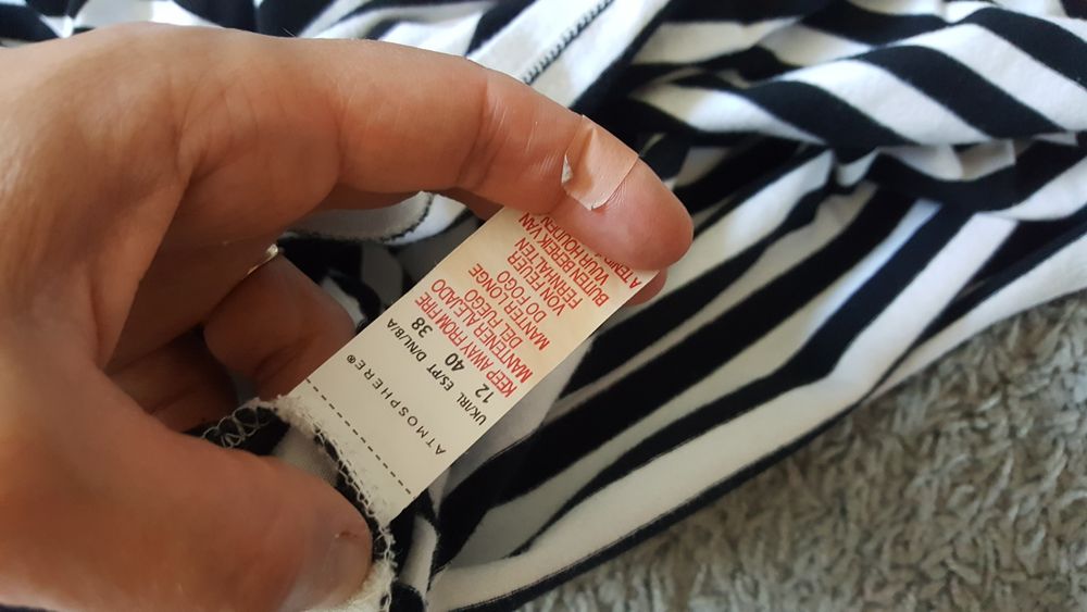 Sukienka w paski na długi rękaw M bawełna