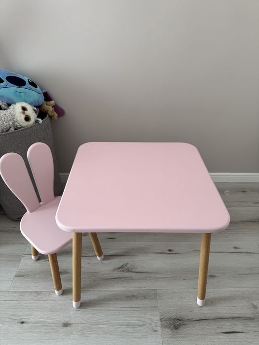 Дитячій стіл і стульчик рожеві