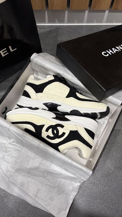ПРЕМІУМ ‼️Chanel Runners Black and White VIP , кросівки Chanel жіночі
