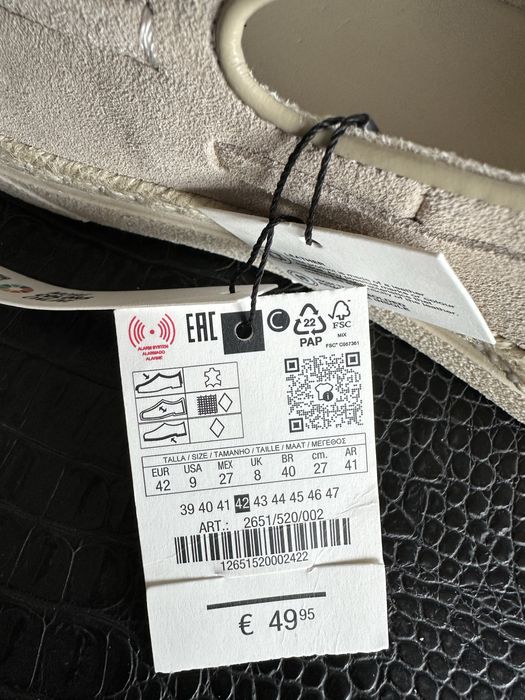 Замшеві та шкіряні чоловічі мокасини  Zara. Розмір 42