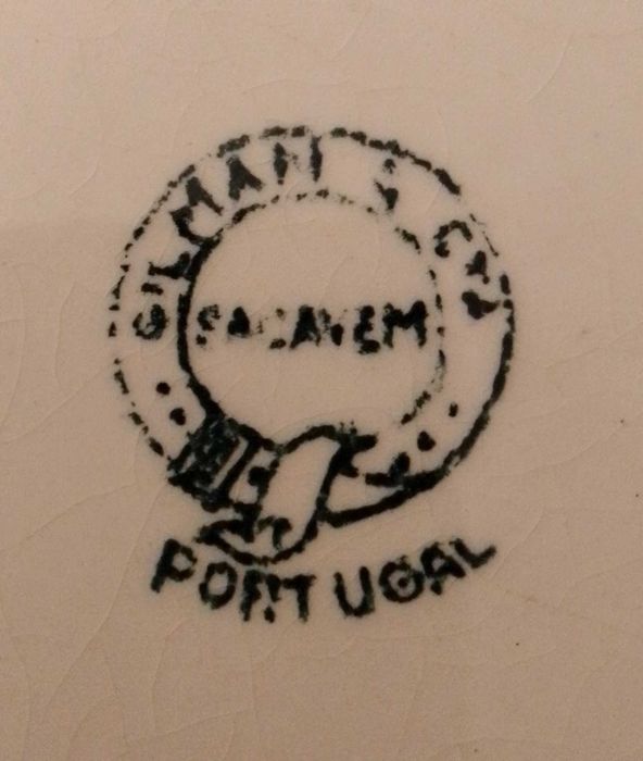 Grande saladeira marca Sacavem antiga muito bonita com mais de 50 anos