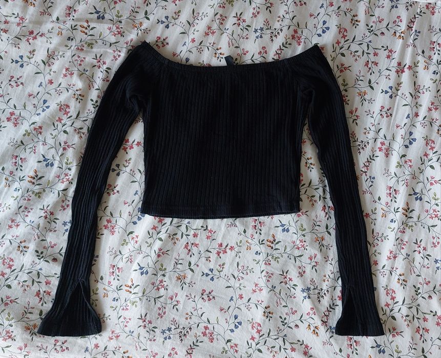 Czarny crop top, H&M