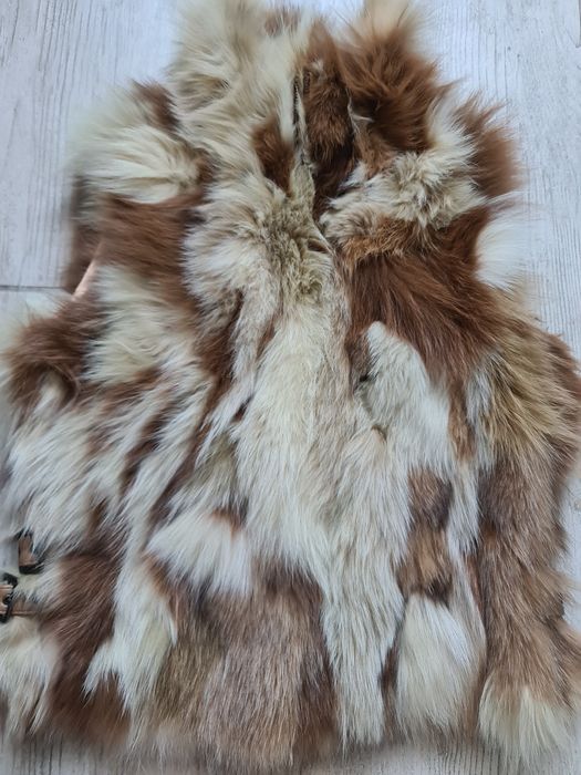 Kamizelka z futra lisa  blue fox w kolorach jesieni