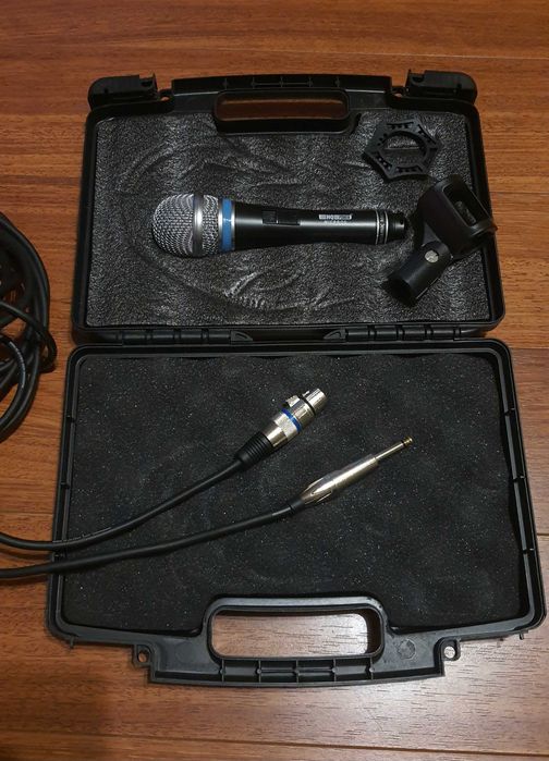 mikrofon dynamiczny micpro5 hq power ze statywem okablowanie