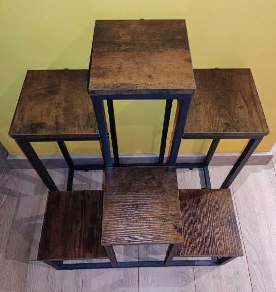 Kwietnik Stojak Metalowy na Kwiaty Dekoracje 6 Półek Loft Rustykalny