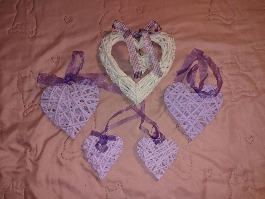 Wiklinowe serca ozdoby