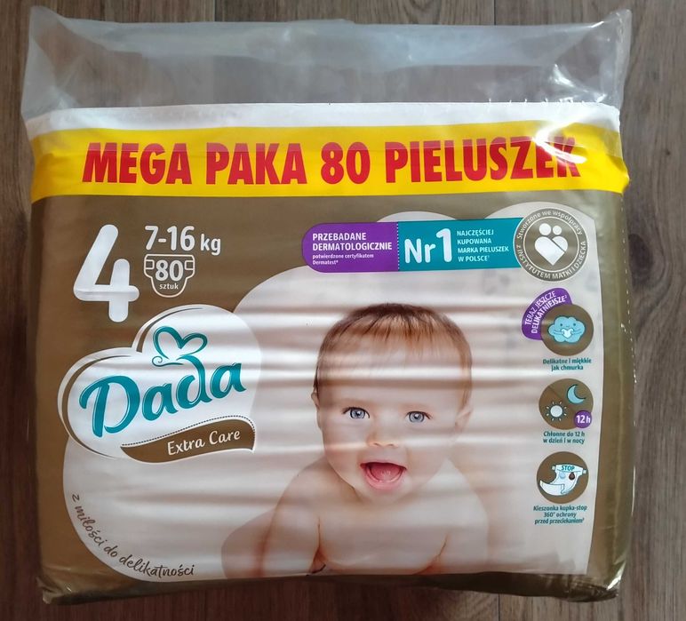 Підгузки / памперси Dada Extra Care, розмір 4 ( 7-16 кг), 80 шт.