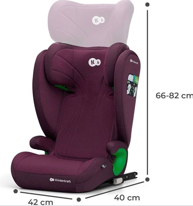 kk Kinderkraft JUNIOR FIX cadeira carro Isofix, I-SIZE - cadeira universal de carro para bebé e crianças, cadeira, cinto, grupo 2/3, de 15 a 36 kg,