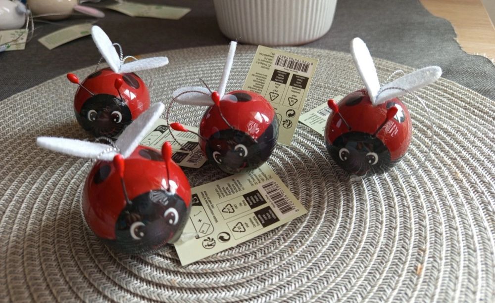 Biedronka biedronki zestaw zawieszek dekoracja ozdoba wiosna