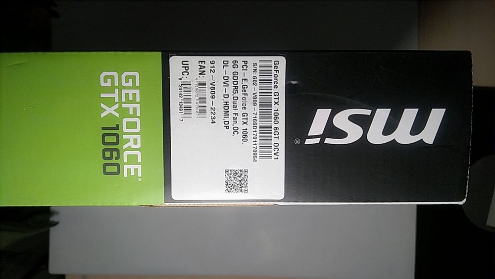NVIDIA MSI GeForce GTX 1060 6gb OCV1