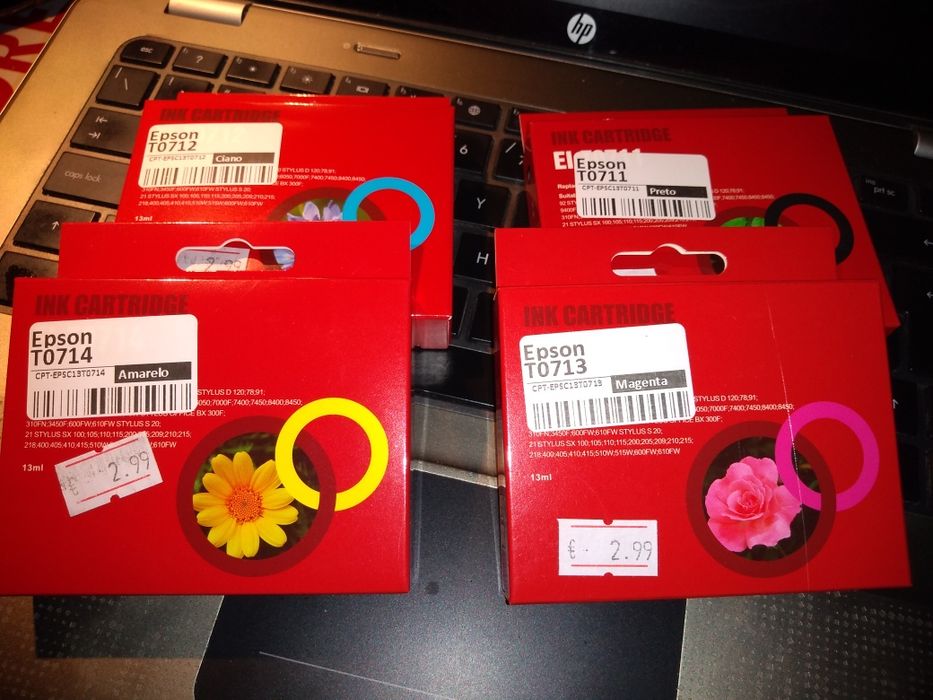 conjunto de 4 tinteiros compatíveis EPSON (novos)