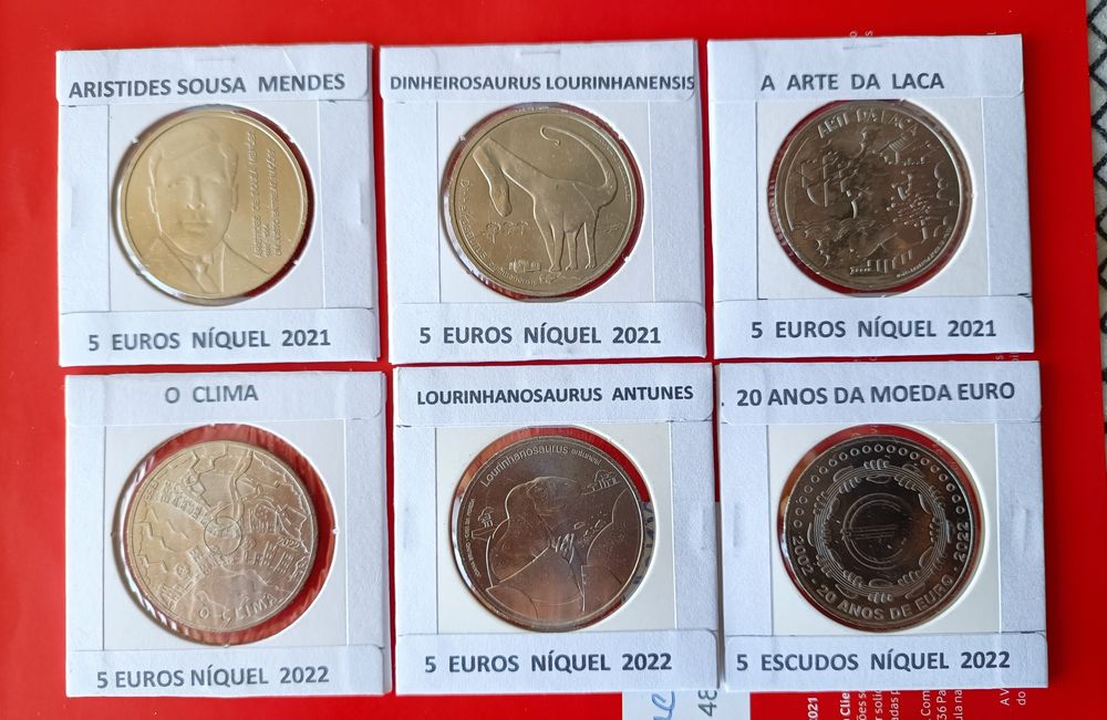56  Moedas Comemorativas Portuguesas De 5 Euros