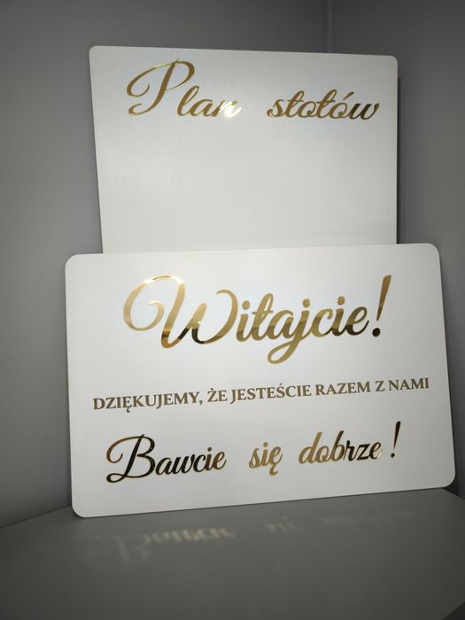 Plan stołów + tablica powitalna ślub