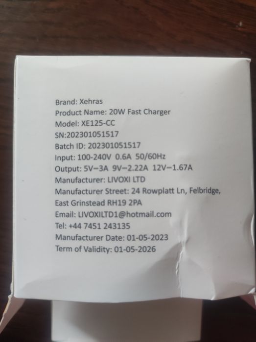 Ładowarka sieciowa 20W