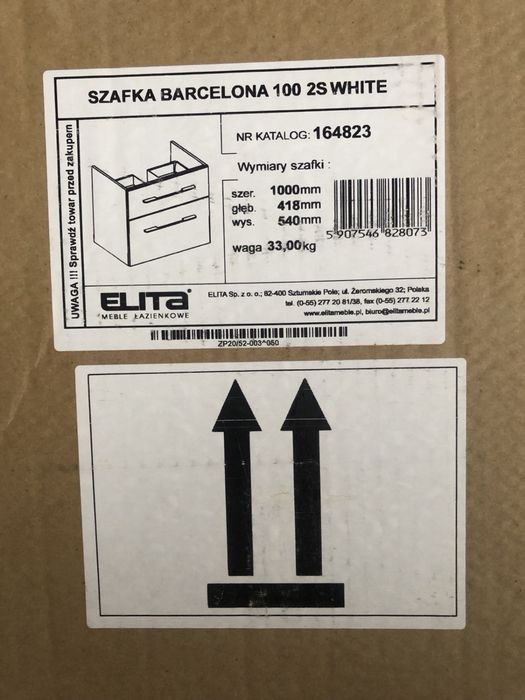 Nowa Szafka łazienkowa ELITA + umywalka ceramiczna Luna