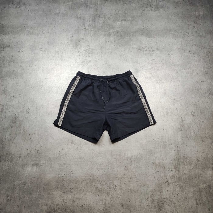 MĘSKIE Krótkie Spodenki Szorty Kąpielowe Calvin Klein CK Granat Lampas