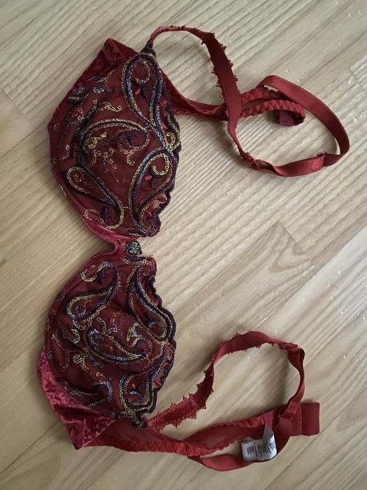 stanik biustonosz Lejaby 80 ,95 A bordowy wzorki