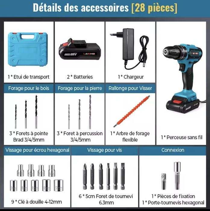 Kit 28V aparafusadora nova
