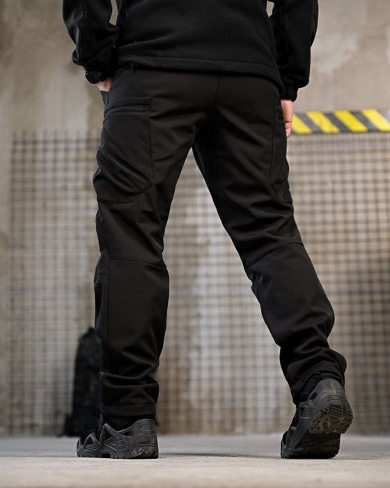 Тактичні якісні зимові штани софтшел DRAFT висока талія чорні