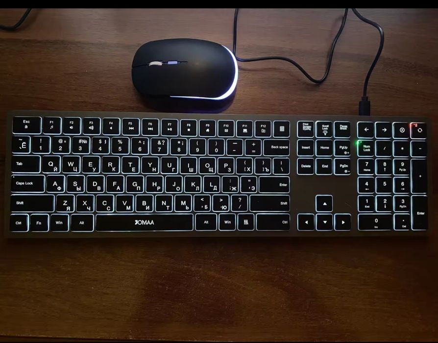 Teclado ultra slim sem fios retroiluminado + rato