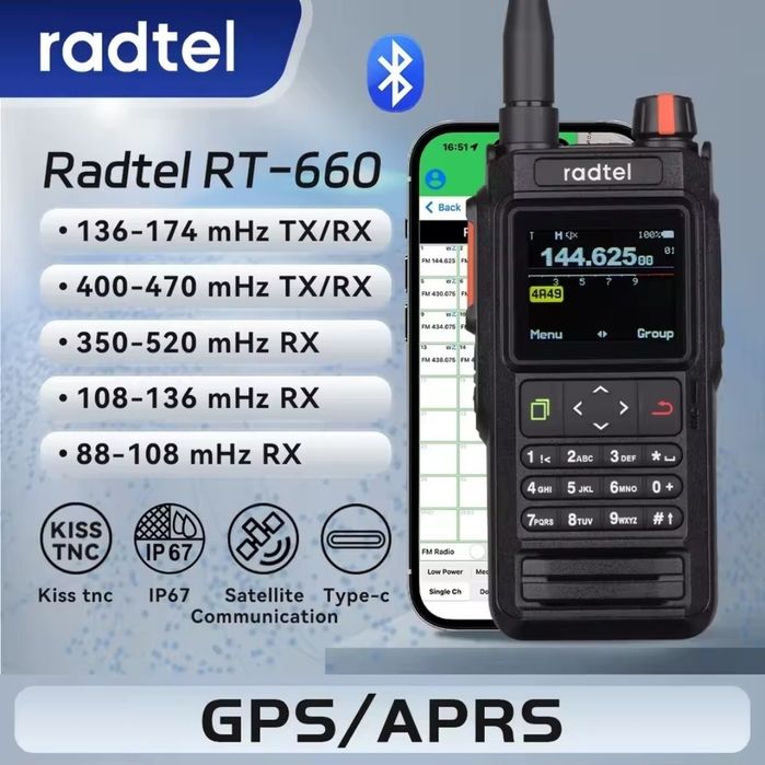 Рація Radtel RT-660 або VR-N76 (GPS,APRS,IP-67)