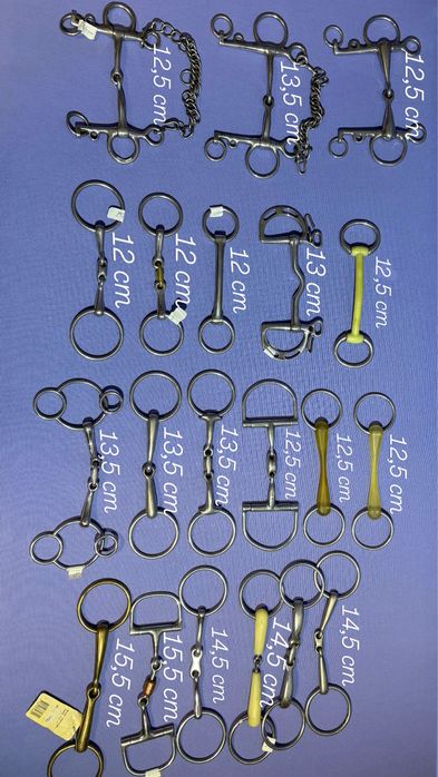 Wędzidła 12 cm -15,5 cm ceny 70-150 zl