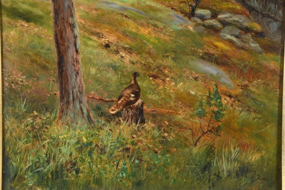 Obraz las pejzaż sygnowany 110/65cm