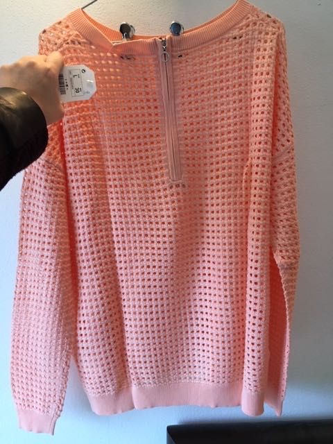 Camisola Salmão Rendilhada L Nova