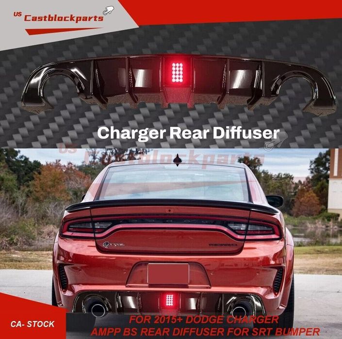 Диффузор на задний бампер Dodge Charger накладка на бампер юбка губа