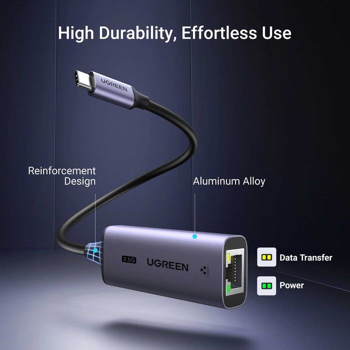 USB-C do RJ45 Ethernet 2.5G - szary Adapter Ugreen CM648