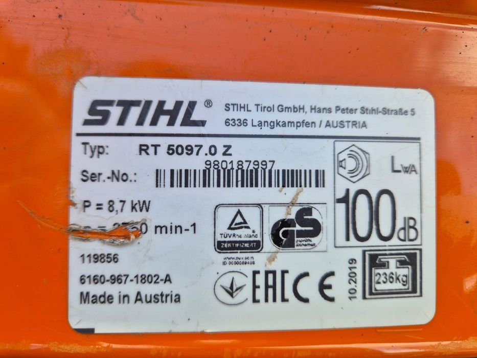 STIHL RT 6112 ZL – 2019 r. – 656 cm³ V-Twin – 110 cm – KOSZ 350 L