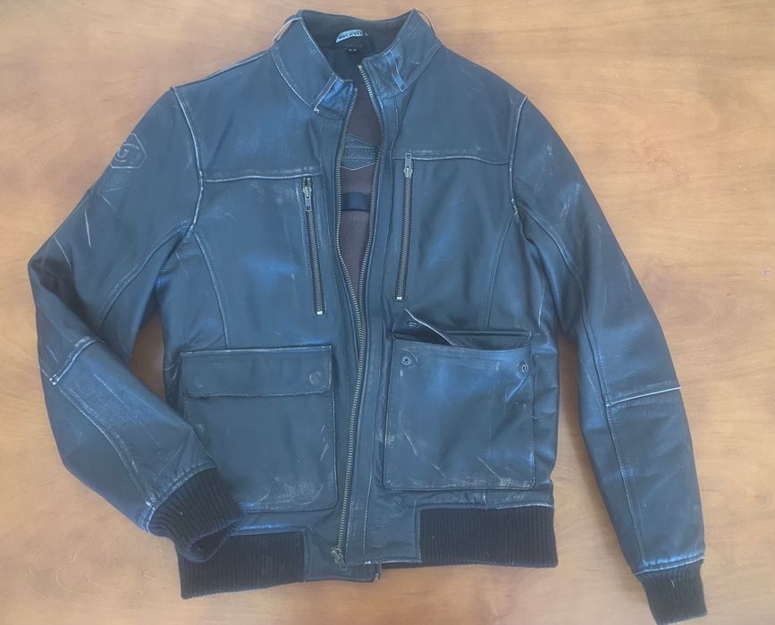 Blusão casaco pele moto bomber aviador