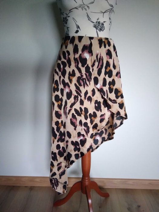 Spódnica asymetryczna w panterkę sylwester nowa