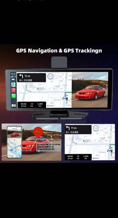 Е-АСЕ Автомобільний відеореєстратор GPS WIFI 4K 10,26 дюймів