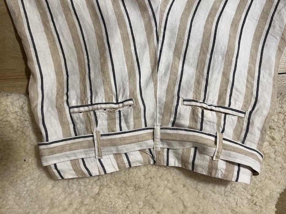 Szorty w paski Cubus r. S len 100% wysoki stan