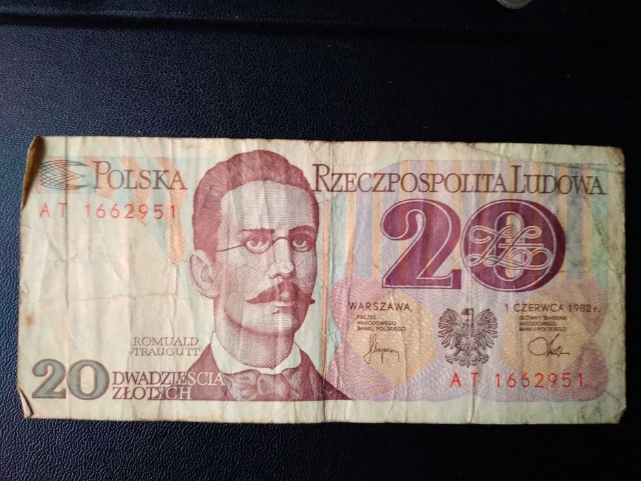 Banknot 20 PRL Romuald Traugutt seria AT