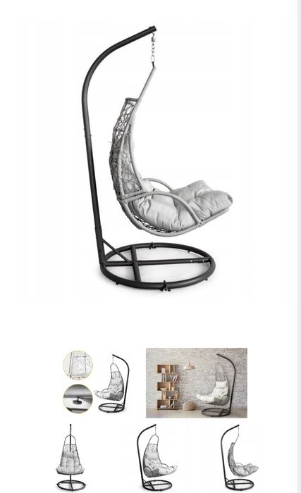 Wiszący fotel wolnostojący z poduszką