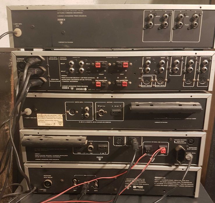 wieża stereo Unitra PRL + 2 głośniki 30W
