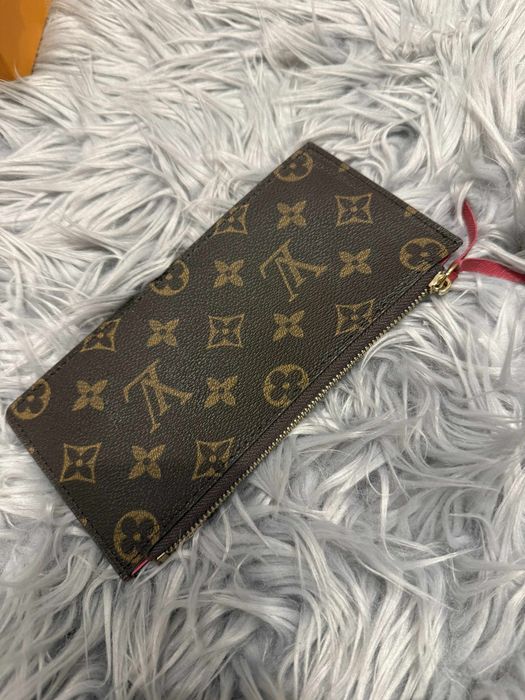 Kosmetyczka portfel na karty LV saszetka Logo różowa brazowa  2 sztuki