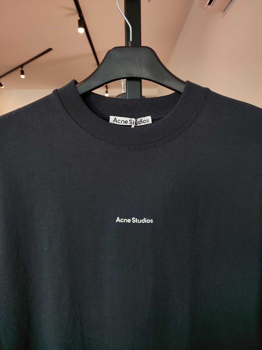 Футболка Acne Studios Logo cotton jersey T-shirt Black