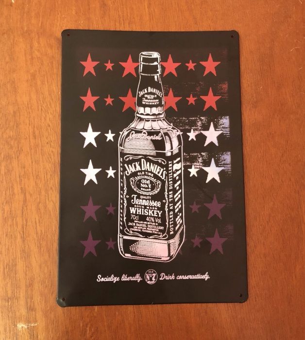JACK DANIELS - Placa Matrícula Decorativa Metal