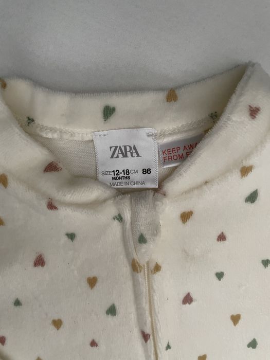Zara pajacyk piżama w serduszka 12-18m 86cm