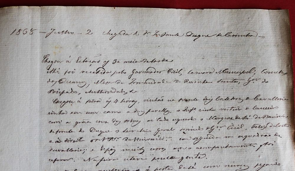 Coimbra 1867 e 68 e 69 notas para a história da cidade, manuscrito (Reserva NBA)