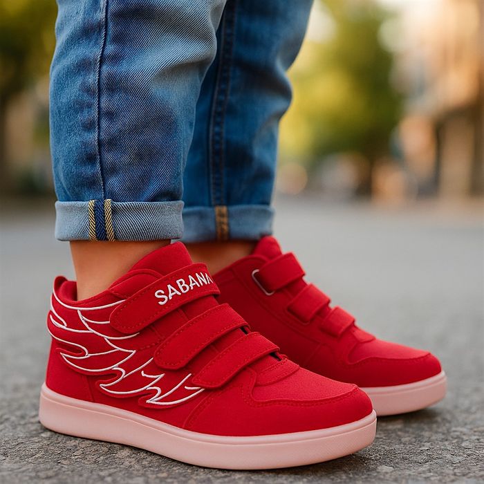 Sportowe buty dziecięce szkolne na rzepy led świecące 6597 rozm. 35