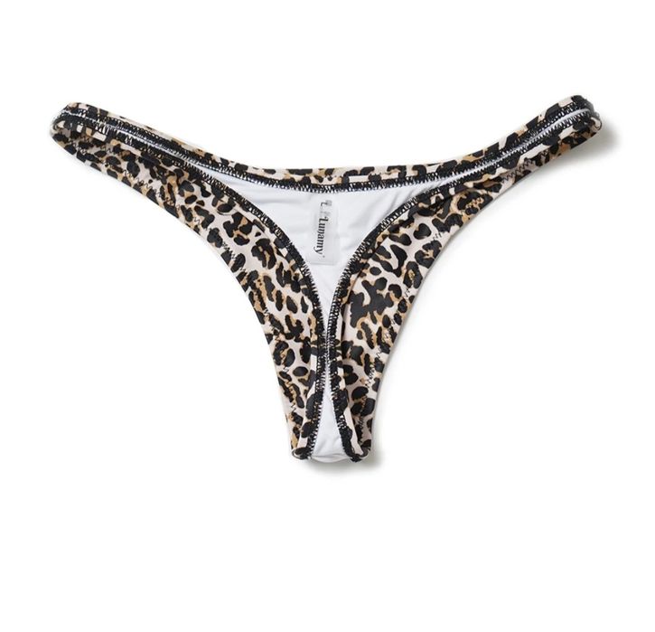 Tanga brasileira fio dental leopardo