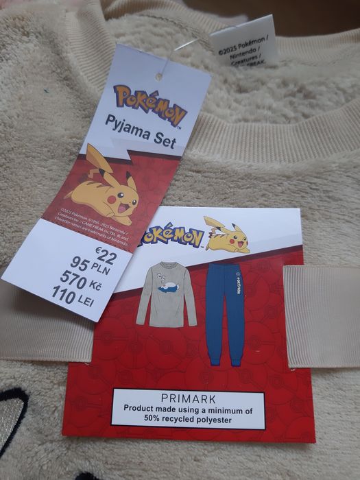 Piżama L Primark Pokemon męska kolekcja limited dresik misio zima
