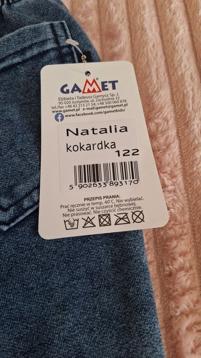 Leginsy jeansowe kokardki