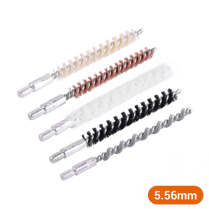 4 йоржа/йоржики та пуховка для ствола 5,56/5,45 мм AR-15/АК-74 на шомпол