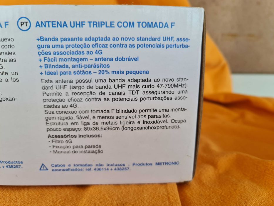 Antena televisão TDT UHF 47/790MHz, 4G