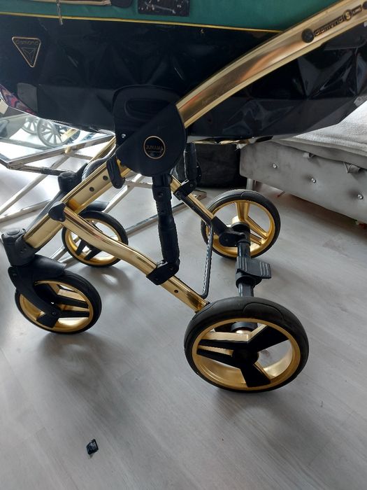 Kosz pod wózek junama Diamond czary czarno zloty nowy ekoskóra